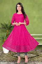 Net Kurti for Women,  Pink  