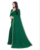 Lycra Blend Solid Saree for Women 