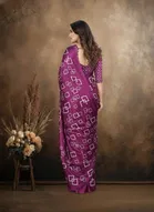 Art Silk Printed Saree for Women, Wine 
