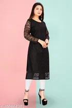 Net Kurti for Women,  Black  