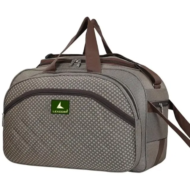 Polyester Solid Waterproof Duffel Bag with Wheels, Brown [60 L]