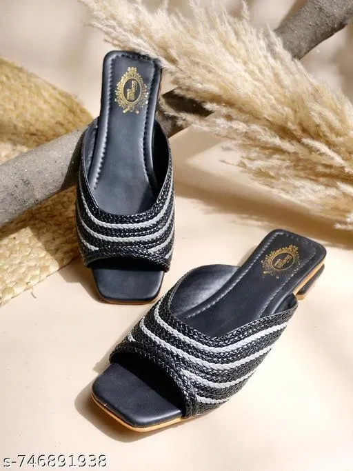 Shoetopia Flat Black Embellished Size 7.0