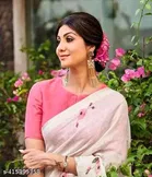 Linen Zari Woven Saree for Women 