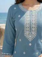 Embroidered A-line Kurta Set for Women 