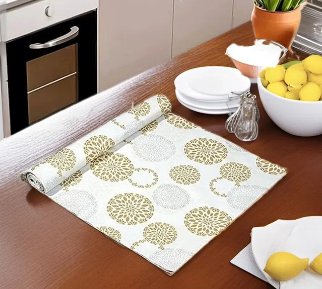 PVC Printed Shelf Mat Roll (Multicolor, 5 m)
