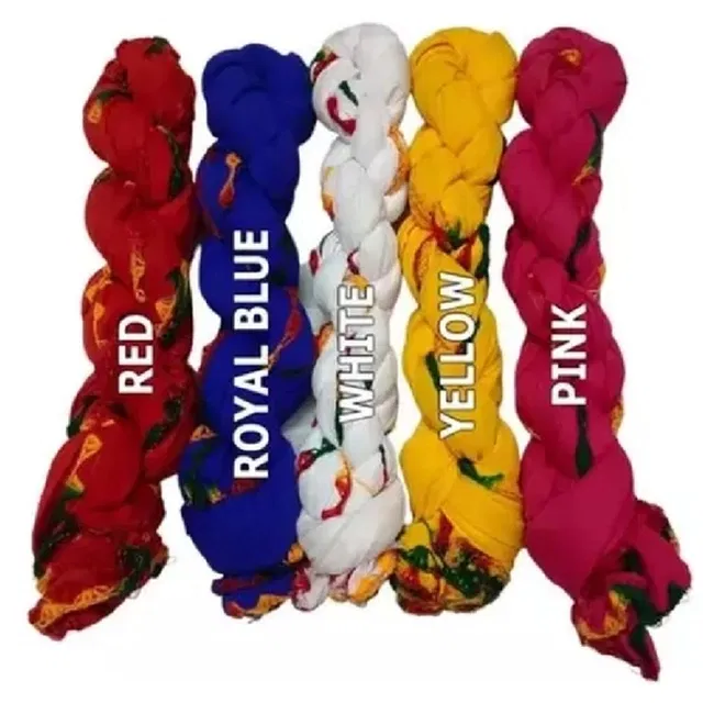 Cotton Blend Solid Dupatta for Women (Multicolor, 2 m) (Pack of 5)