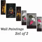 MDF 2 Pcs Designer Wall Painting for Home & Office 