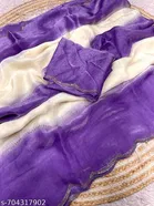 Chinnon Printed Saree for Women, Purple 