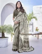 Linen Printed Saree for Women 