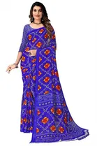 Kanooda Prints Georgette Women Saree With Un-stitched Blouse 