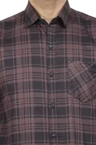 Cotton Blend Chequered Shirt for Men 