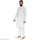 Cotton Printed Kurta with Pyjama for Men 