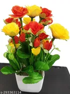 Plastic Artificial Flower With Pot,Multicolour