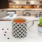 6 Pcs Ceramic Tea & Coffee Cup Set - Black Diamond