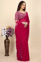Georgette Woven Design Saree for Women 