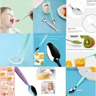 Combo of Silicone Double-Head & Single-Head Feeding Spoon for Baby 