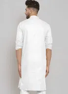 Cotton Blend Solid Kurta with Pyjama Set for Men 