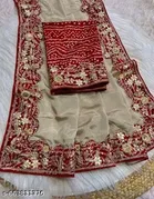 Art Silk Striped Saree For Women, Maroon