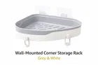 Wall-Mounted Corner Storage Rack Grey & wHITE