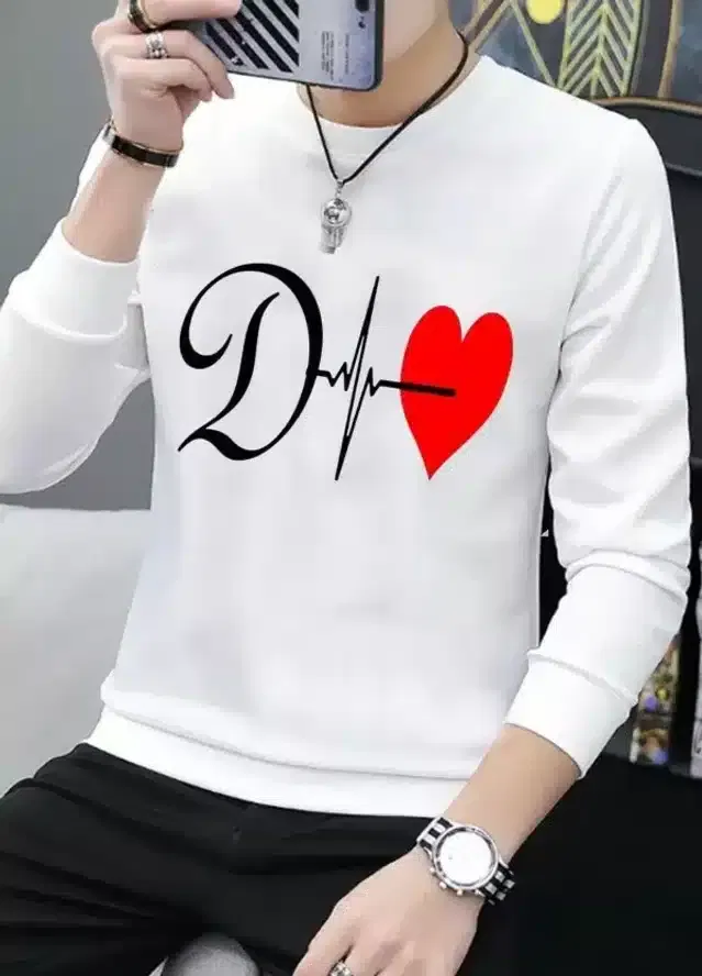 Long Sleeves T-Shirt for Men (White, L)
