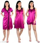Satin Nightdress Set for Women 