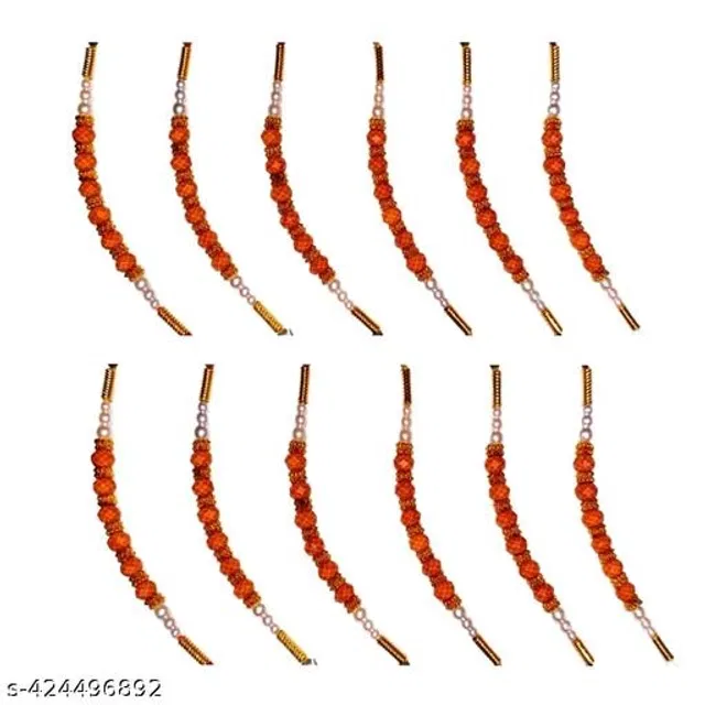 Handmade Designer Rakhi with Roli Chawal (Multicolor, Pack of 12)