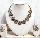 Beautiful Kundan Necklace Jewellery Set for Women & Girls, White, White
