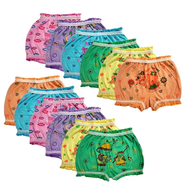 Cotton Printed Briefs for Kids (Multicolor, 3-4 years) (Pack of 12)