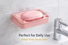 Rectangle Transparent WallMounted Soap Holder Pink