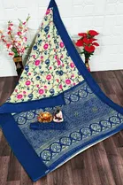 New Fancy Cotton Linen Festive Sarees 