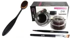 Lenon Makeup Accessory Gel Eyeliner Black & Brown,Oval Shape Makeup Foundation Brush 