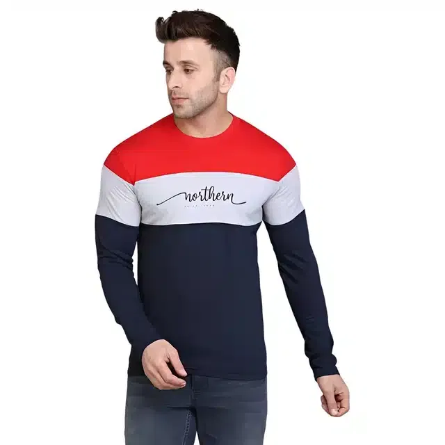 Best Hot Selling Cotton Blend Full Sleeves T-Shirt For Men (Multicolor, L) (R-92)