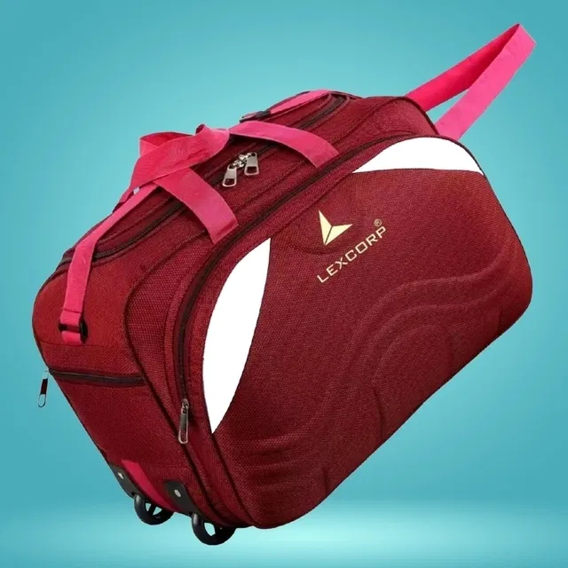 Polyster 65 L Trolley Duffel Bag with Wheels(Red),Sluury Design Duffle Trolley Bag