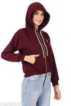 Fleece Solid Jackets for Women 
