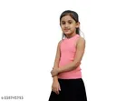 Cotton Blend Solid Top for Girls (Pink, 2-3 Years)