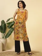 Tie Up Georgette Kurti for Women 