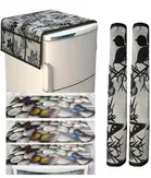 Knit Printed Fridge 3 Pcs Mat with 2 Pcs Handle & Top Cover 