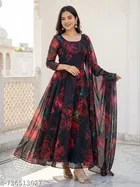 Georgette Printed anarkali Gown for Women 