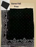 Georgette Saree for Women, Black 