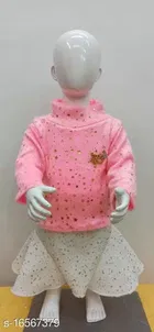 Woolen Full Sleeves Top & Bottom Clothing Set for Girls 