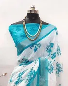 Linen Printed Saree for Women 