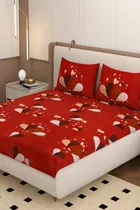 YS COTTON FEEL DOUBLE BEDSHEET HEART 88x88INCH RED