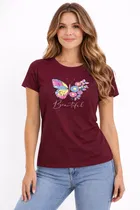 Cotton Blend T-shirt for Women, Maroon & Green, Pack of 2 