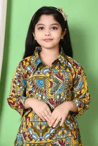 Rayon Printed Kurti with Pant for Girls 