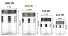 Silverline Containers Set of 16, 1200ml,650ml,350ml,250ml