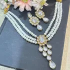 Kundan Pearl Beaded Jewellery Set for Women, White