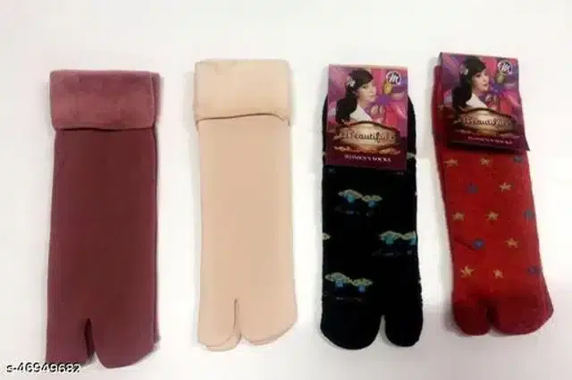 Woolen Socks for Women (Multicolor, Pack of 4)