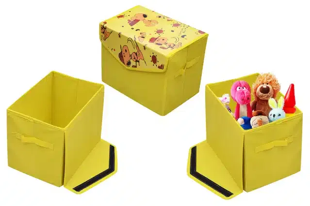 PVC Printed Toys Storage Box (Multicolor)