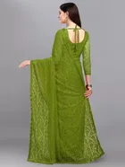 Net Solid Saree for Women 