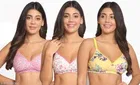 Cotton Blend Printed Padded Bra for Women 